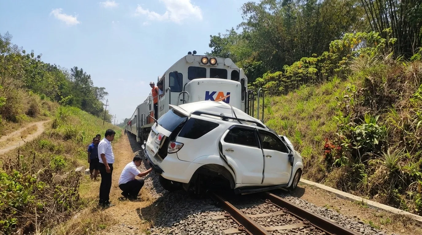 KA Ijen Ekspres Tertemper Mobil di Jember, KAI Tegaskan Pentingnya Berhenti di Perlintasan